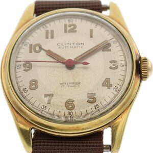 Vintage 33mm Clinton Men's Bumper Automatic Wristwatch Swiss Base Metal